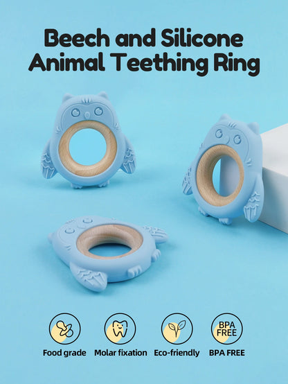 Wooden Ring Owl Teether - 1pc