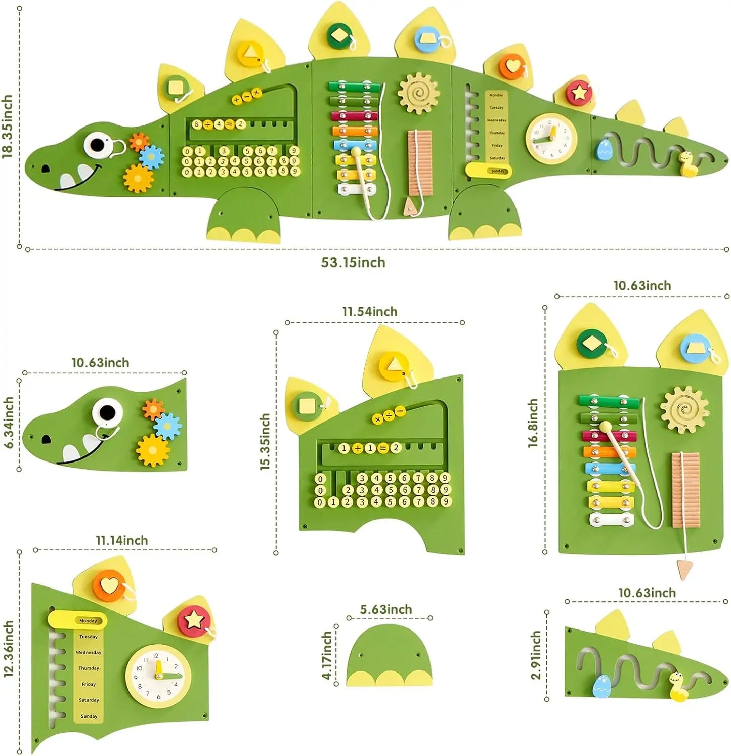 Stegosaurus Dinosaur Wall-Mount Busy Board