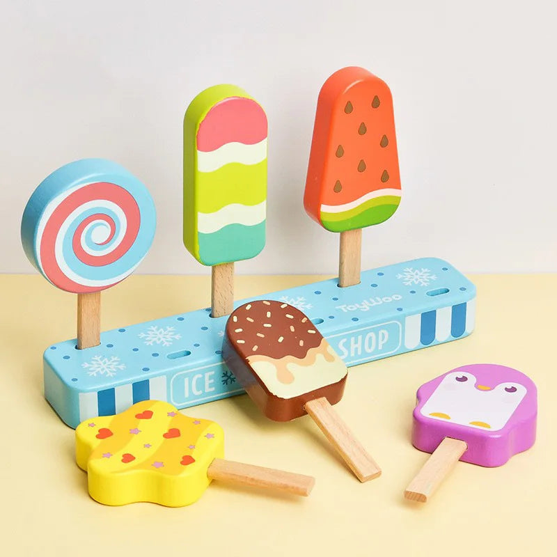 Wood Ice Lolly Set