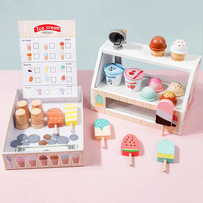 Wood Ice Cream Counter Playset (Multiple Options)