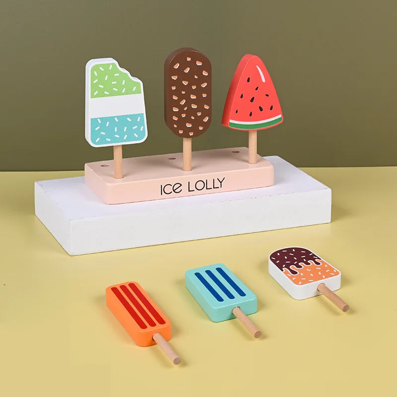 Wood Ice Lolly Set