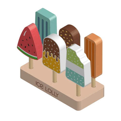 Wood Ice Lolly Set