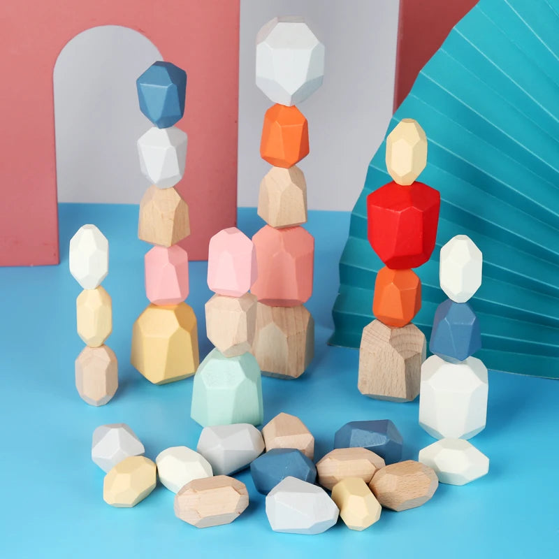 Wood Sensory Stacking Stones - 36pcs