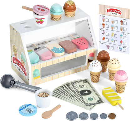 Wood Ice Cream Counter Playset (Multiple Options)