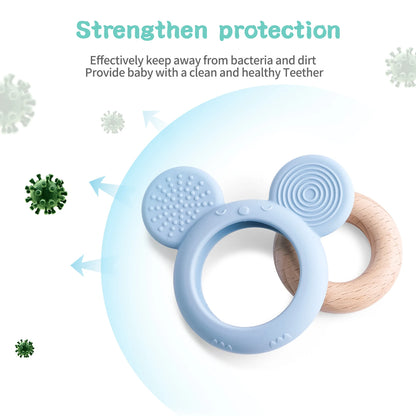 Wooden Ring Flower Teether - 1pc