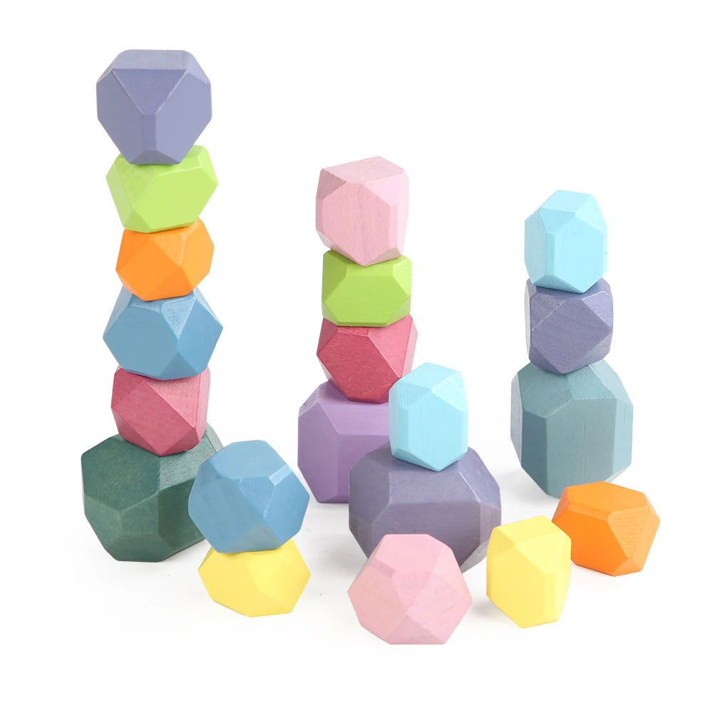 Wood Sensory Stacking Stones - 36pcs