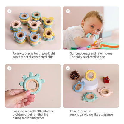 Wooden Ring Flower Teether - 1pc