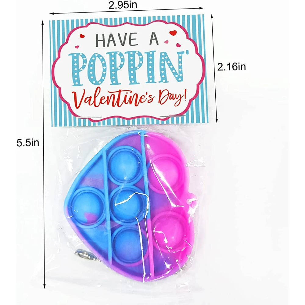 24PCS Heart Pop Valentine Fidget Toys