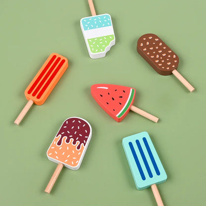 Wood Ice Lolly Set