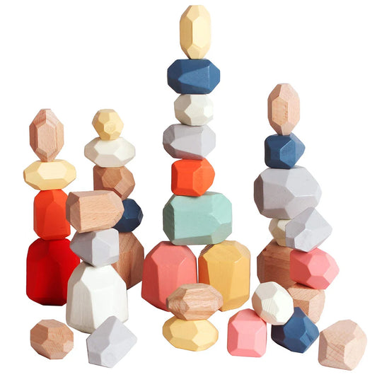 Wood Sensory Stacking Stones - 36pcs