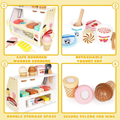 Wood Ice Cream Counter Playset (Multiple Options)