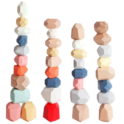 Wood Sensory Stacking Stones - 36pcs