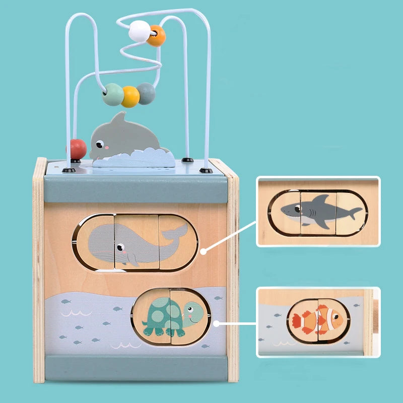 5-in-1 Wood Activity Cube