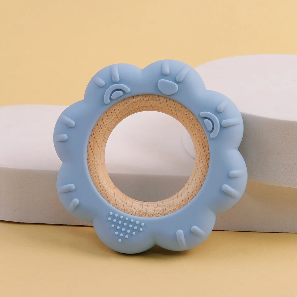 Wooden Ring Flower Teether - 1pc