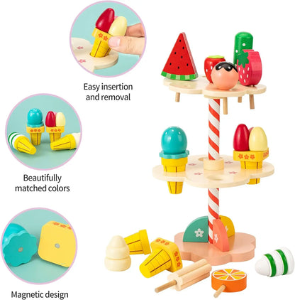 Wood Ice Cream Counter Playset (Multiple Options)